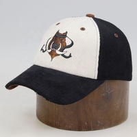 Chapeau de papa en détresse brodé personnalisé en gros Sporty Street Style 6 panneaux en tissu de velours côtelé vêtements de cérémonie et informels