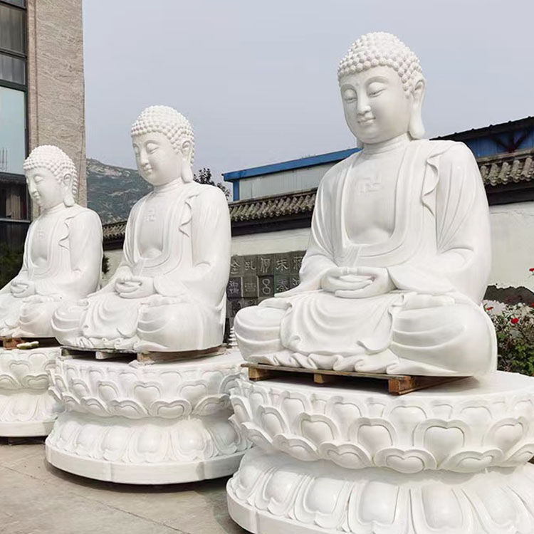 Große Statuen im Freien Garten Steins chnitzerei sitzen Buddha Statue zum Verkauf