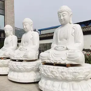 Large statues outdoor garden stone carving sitting buddha statue for sale
