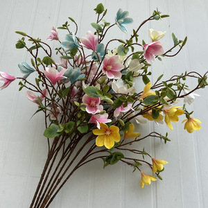Factory New 3D 9-Head Small Artificial <strong>Magnolia</strong> Branchesflowers for Home Living Room Decoration Wedding Ornament <strong>Table</strong> Floral - Product Image 1