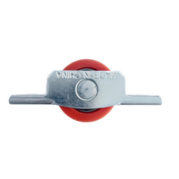 Roulette à gorge en U en nylon rouge pour porte coulissante à roue unique en acier, pour balcon, armoire, garage, portail, fenêtre coulissante