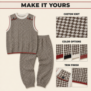 Completo Sportivo da Uomo con Logo Personalizzato, Stile Y2k Urbano, Gilet Senza Maniche a Pied-de-Poule e Pantaloni Larghi, Abbigliamento Streetwear - Product Image 2