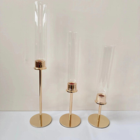 Grands bougeoirs ronds en verre avec couvercle en verre, centre de table pour mariage