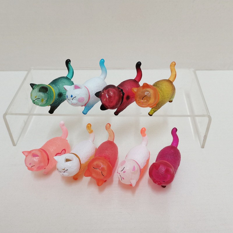 3 generaciones - 9 diseños de gatos transparentes - 445 cm