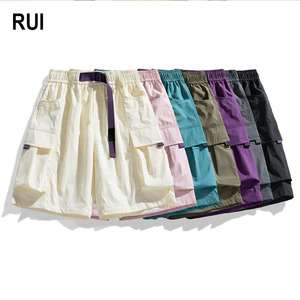 RUIQUWIN Shorts cargo pour hommes tendance avec logo personnalisé, OEM, grandes tailles 3XL 4XL, été, séchage rapide, coupe classique, shorts de sport décontractés - Product Image 1