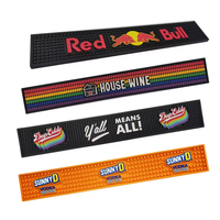 Personalizado PVC Cuadrado Rectángulo Negro Rojo Azul 60*10*1cm Bar Servicio Mat para Cocktail Bartender Bar Runner Mat
