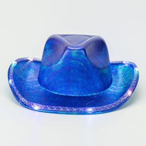 หมวก<span class=keywords><strong>คาวบอย</strong></span>เรืองแสง LED ผ้าโฮโลแกรมสีรุ้ง สำหรับเดินทางและกิจกรรมกลางแจ้ง ขายส่ง - Product Image 2