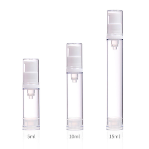 Clear PET Cylinder Cosmetic <b>Bottles</b> with Airless Pump 5ml 10ml Travel Size Serum Lotion Packaging - Product Image 4