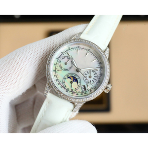 Reloj de Pulsera de Cuarzo de Lujo para Mujer, Esfera de 35 mm, Logotipo Personalizado, Correa de Acero Inoxidable, Estilo Simple, Correa de Cuero - Product Image 2