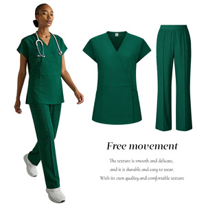Hanziman Women's <b>Scrub</b> <b>Set</b> Moisture Wicking V-Neck Tops And Pants For Hospital Uniforms - Product Image 5
