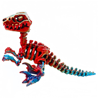 Squelette d'animal Velociraptor imprimé en 3D en PLA, avec griffes articulées et charnières mobiles, modèle d'exposition osseux, cadeau de paléontologie pour
