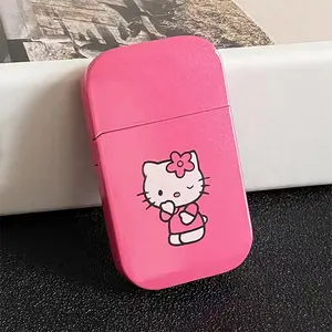 Accendino gonfiabile con fiamma rosa antivento con logo personalizzato Hello Kitty cartoon cat Lighter