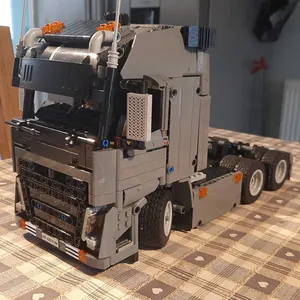 Toptan lego teknik traktör kamyon-Yüksek teknoloji kamyon MOC-37849 mühendislik konteyner çekici yapı taşları araç araba tuğla eğitici oyuncaklar hediyeler