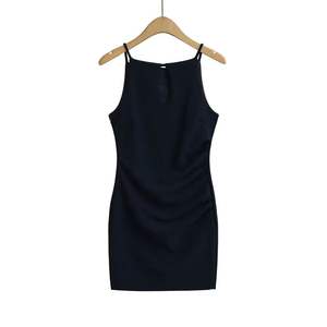 Vestido de Primavera Estilo Francés con Diseño Plisado Calado, Cintura Ajustada, Ajuste Ceñido a la Cadera, Antiestático, Sin Mangas, Cuello Alto - Product Image 5