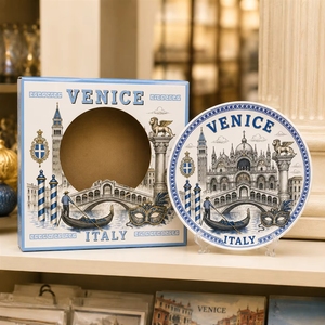 Plato Decorativo de Cerámica con Diseño de <span class=keywords><strong>la</strong></span> Estatua del Campanile de Venecia, Italia, con Caja, Personalizable, OEM, ODM, Venta al Por Mayor - Product Image 3