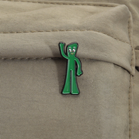 Broche en émail humanoïde verte Broche de style film d'animation drôle Graffiti Art Badge Bijoux Cadeau pour les amis En gros