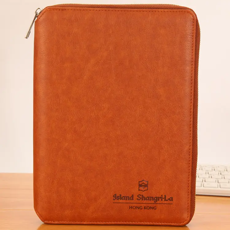 Promocional a5 2020/2021 pu cuero personalizado diario notebook cubierta con cremallera
