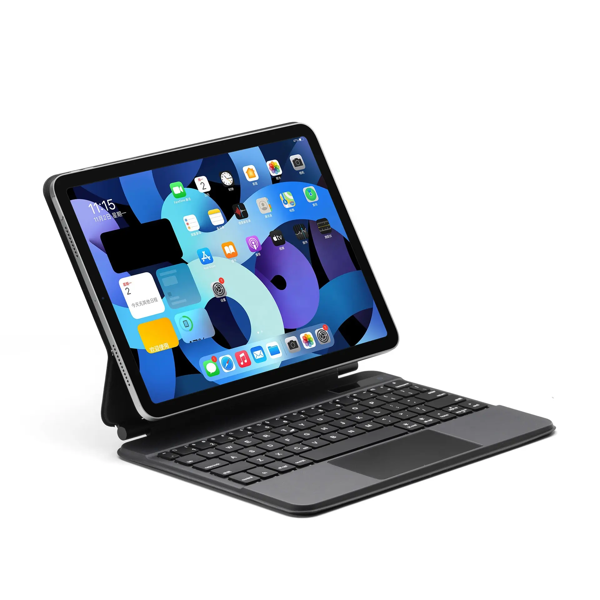 Tablette sans fil en cuir Pu, étui de clavier intelligent, clavier magnétique tactile LED pour Ipad Pro 10.9 11 12.9 pouces