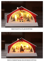Cadeaux de Noël 2022, décoration de la maison, village de Noël, veilleuse avec bonhomme de neige, élan, Père Noël, lumière LED, 2 piles AAA