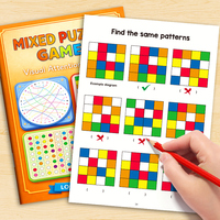 Livre d'activités de puzzle mixtes pour enfants, entraînement à l'attention visuelle, recherche et découverte, entraînement cérébral