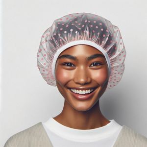 Women Luxury Cleaning Shower <b>Cap</b> Waterproof Wide Elastic Band Reusable Wave Point Accessories for <b>Swimming</b> - Product Image 3