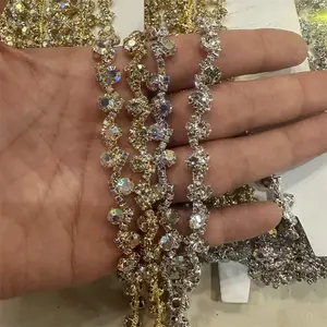 Nouvelle chaîne en cristal de garniture de strass brillant en gros pour l'artisanat de résultats de bijoux à bricoler soi-même