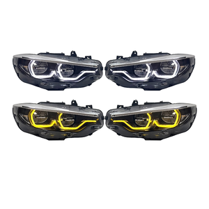Adatto per Gruppo Fari DRL Modificati per <span class=keywords><strong>BMW</strong></span> Serie 4 13-20, Bianco/Giallo con Occhi Giallo Dorato 6000k, Faro Anteriore - Product Image 5