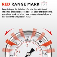 Pengukur Tekanan 0-100 PSI Berisi Cairan Gliserin Dial 2,5" 1/4" NPT Dudukan Bawah Casing Baja Tahan Karat Tekanan Rendah