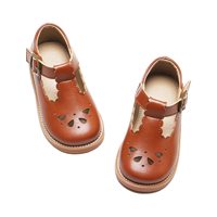 Nouvelles Chaussures Habillées Marron à Barrettes en T et Design Évidé Printemps 2026 pour Filles Babyhappy, Idéales pour l'École et les Fêtes