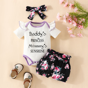 Ropa de Bebé Niña de Alta Calidad, Pantalones Cortos de Manga Corta, Hermosos Volantes, Ropa Nueva para Bebé Niña, Mameluco - Product Image 6