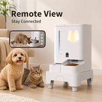 Distributeur automatique intelligent de nourriture et d'eau pour chat avec caméra, design moderne et écologique, station d'alimentation 2-en-1, capacité 5L+4L