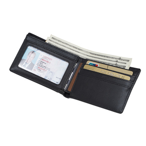 RFID bloqueo Vintage marrón de cuero de Caballo loco de cuero negro de los hombres de cartera de cuero genuino - Product Image 6