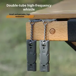 Высокодецибел из нержавеющей стали, свисток для выживания, двухтрубный, аварийно-спасательный свисток, спасательный высокочастотный свисток - Product Image 4