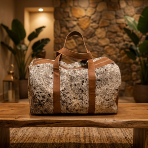 Grand sac de voyage en relief en cuir de vachette véritable Weekender à la mode avec fermeture à glissière pour un voyage pratique - Product Image 3