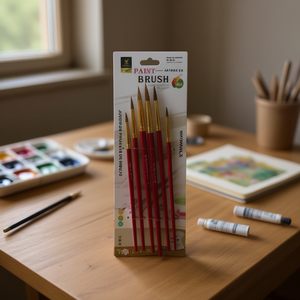 Paint Brush Set 12Pcs Red Handle Gold Ferrule Art Painting Tools - Product Image 2