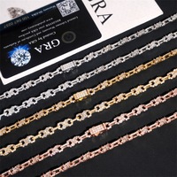 Nouveau Collier Ras-du-Cou en Argent Plaqué S925 avec Moissanite VVS Certifiée IGI, Style Hip-Hop Occidental Unisexe, Motif Huit