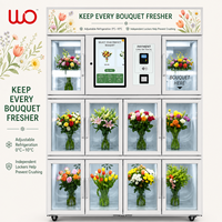 Máquina Expendedora Inteligente de Flores Frescas de Acero Inoxidable, Quiosco de Ramos de Flores de Autoservicio 24/7, Pantalla Táctil, Pago con Tarjeta y Efectivo, Basado en la Nube