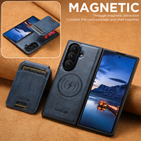Étui magnétique détachable 2 en 1 pour Samsung Z Fold 8 Ultra, en cuir PU, avec porte-cartes amovible, béquille et charge sans fil