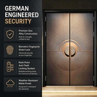 Porte d'entrée moderne en aluminium, double isolation thermique, résistante aux intempéries, antirouille, écoénergétique, porte extérieure