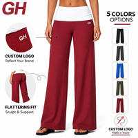 GH Leggings de sport pour femme, brossés, taille haute, effet ventre plat, effet push-up fessier, coupe large, pour la gym, la course, le fitness et le yoga