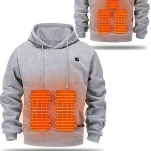 Sweat à capuche chauffant, combinaison chauffante d'hiver à capuche, sweat à capuche chauffant USB pour homme, vêtements décontractés chauds pour l'extérieur, chauffage électrique - Product Image 2