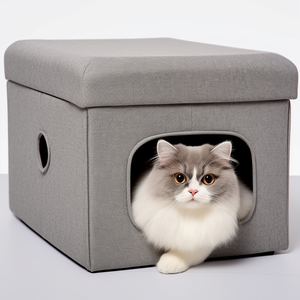 Bailey personnalisation tissu <span class=keywords><strong>lin</strong></span> cuir maison pour animaux de compagnie déodorant pouf pour animaux de compagnie tabouret chat maison - Product Image 5