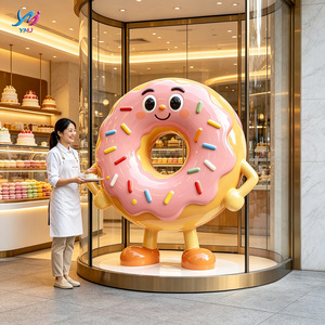 Statua Mascotte Ciambella in Fibra <span class=keywords><strong>di</strong></span> Vetro a Grandezza Naturale, Scultura <span class=keywords><strong>di</strong></span> Personaggio Dolce, Ornamenti Moderni per Interni a Tema Alimentare - Product Image 6