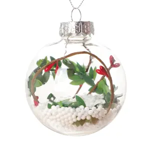 New Product 80 mm Eco-friendly Shatterproof Clear Plastic Christmas Ball Ornaments
