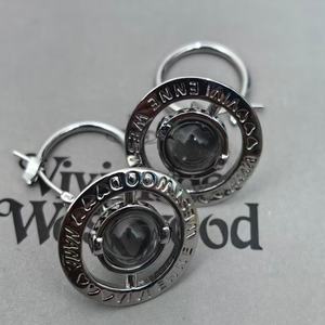 Nouvelle Collection 2025 : Boucles d'oreilles pendantes Saturne 3D en Zircon Argenté, Collaboration Reine Mère Nana Vivienne, Luxe Léger, Exquises et Tendance - Product Image 4