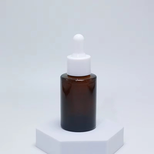 New 30ml Round Glass Transparent Frosted Flat Shoulder <b>Dropper</b> <b>Bottle</b> - Product Image 5