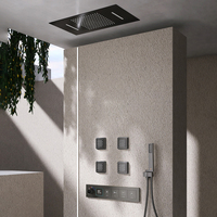 Ensemble de mitigeur de douche thermostatique intelligent à affichage numérique LED, design 2025, 4 fonctions, encastré