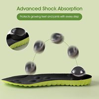 Semelles intérieures en mousse à mémoire de forme 4D ultra-douces pour enfants et jeunes, inserts de chaussures absorbant les chocs avec soutien de la voûte plantaire à découper sur mesure
