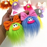 Porte-clés monstre de dessin animé mignon Kawaii fausse fourrure pompon flurry voiture moche peluche poupée jouet pendentif peluche sac sac à main breloque pour enfants