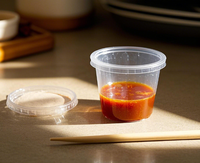 Boîte de trempage de plat d'accompagnement en plastique épaissi jetable idéal pour une utilisation à emporter Boîte de sauce à trempage jetable durable